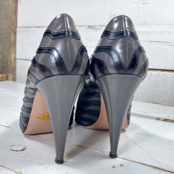 Prada Patent Leather Zebra Print Heels - Picture 6 of 6
